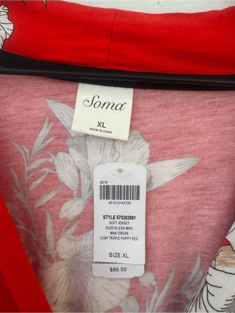 NWT Soma Red Floral Wrap-Style Women’s Dress - Picture 7 of 7